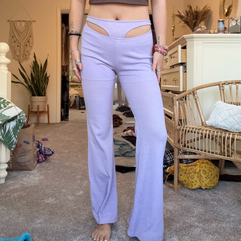 Lavender Cut-Out Women's Pants